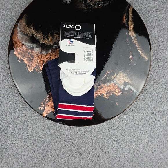 TCK Performance Baseball Socks Mens Small Blue Red Stripe USA‎ Made New - Picture 3 of 3